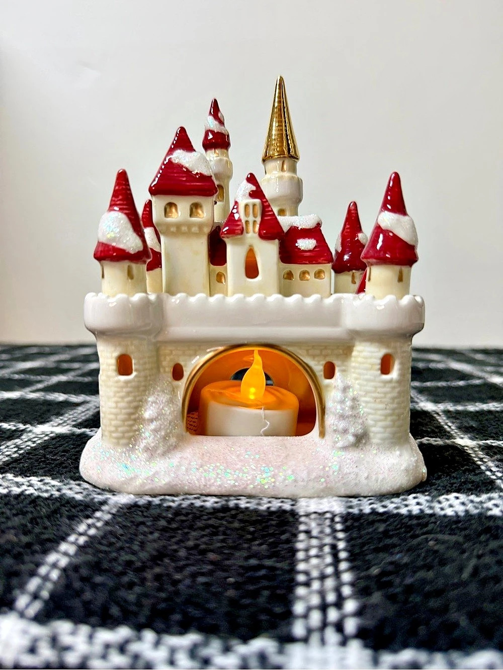 Disney Parks Victorian Holiday Castle, Tea Light Holder, Disney Christmas Villag